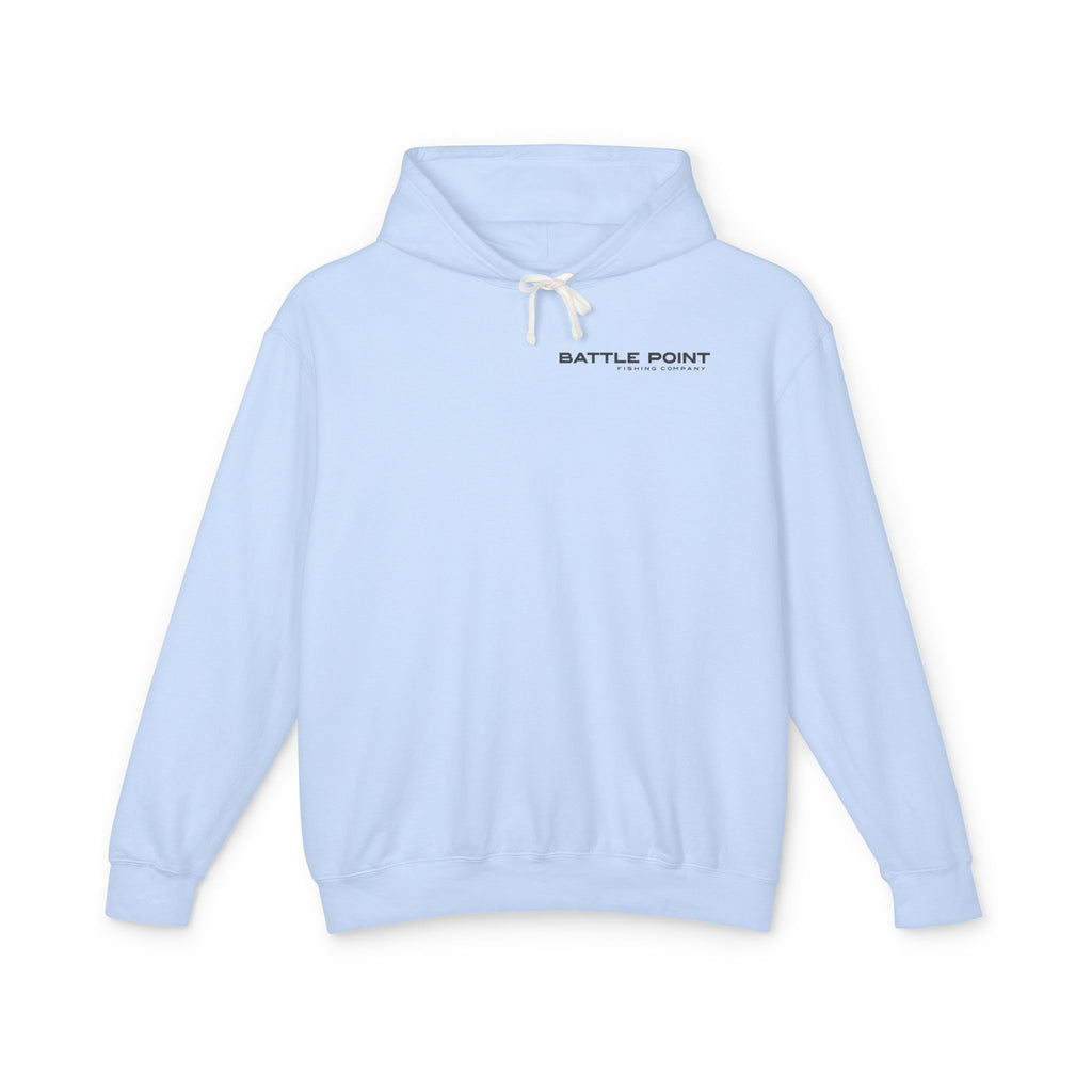 Coastal fishing hooded sweatshirt with vintage fish illustration