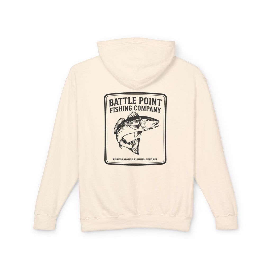 Battle Point Fishing Co. vintage fish hoodie back design